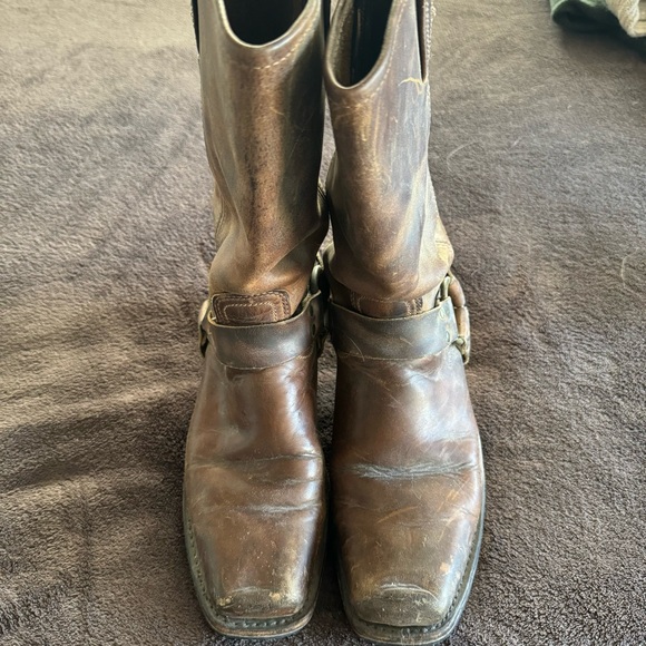 Women’s Frye Brown Leather Harness Boots - Picture 4 of 8